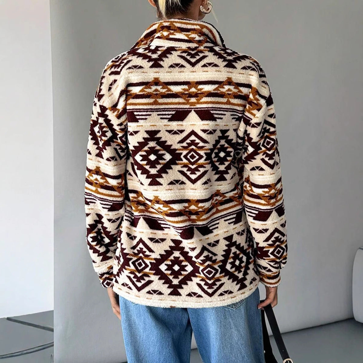 Veste PlushArt™ – Manteau Doudou Imprimé Femme