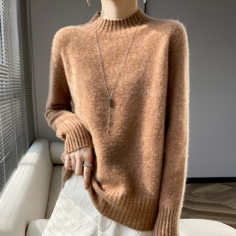 Pull ÉclatNord™ – Col Montant Douillet en Laine Tricotée