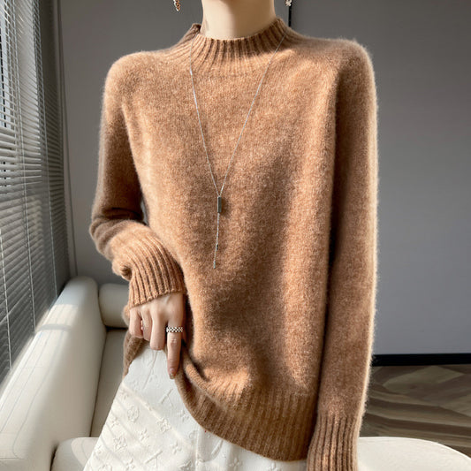 Pull ÉclatNord™ – Col Montant Douillet en Laine Tricotée