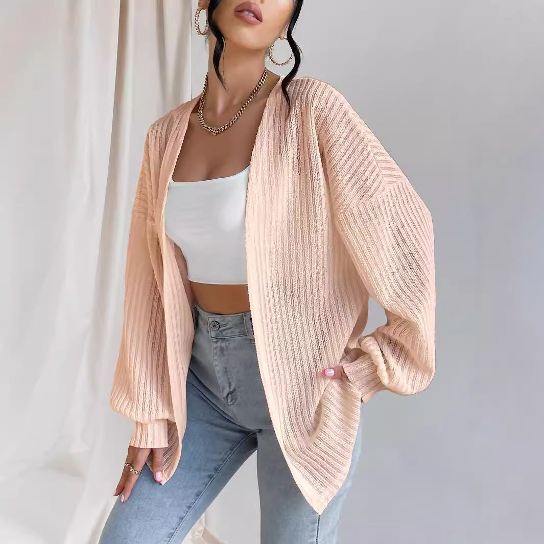 Cardigan Urbain & Chic™ – Gilet Tricot Femme Style Européen-Américain Automne