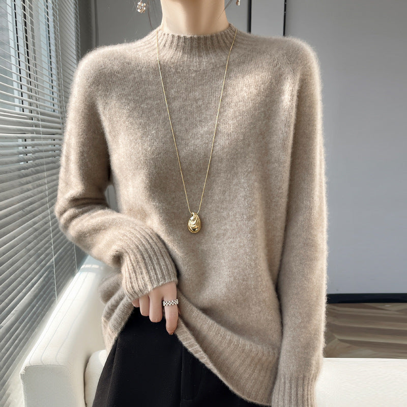 Pull ÉclatNord™ – Col Montant Douillet en Laine Tricotée