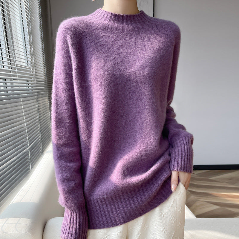 Pull ÉclatNord™ – Col Montant Douillet en Laine Tricotée