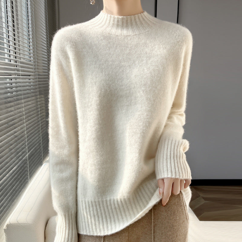 Pull ÉclatNord™ – Col Montant Douillet en Laine Tricotée
