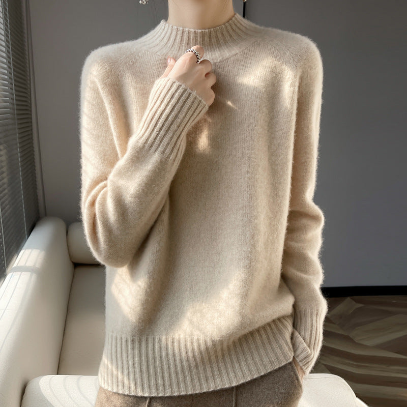 Pull ÉclatNord™ – Col Montant Douillet en Laine Tricotée
