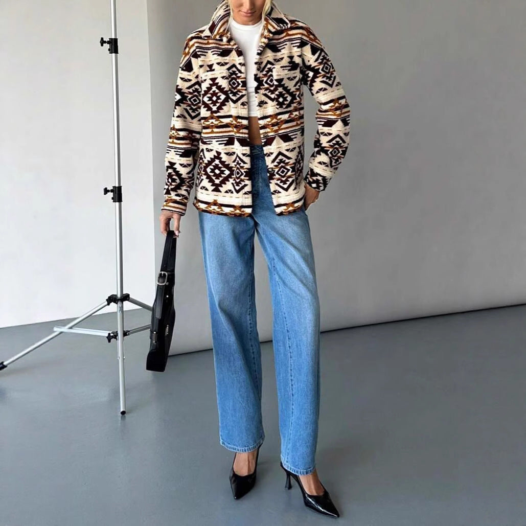Veste PlushArt™ – Manteau Doudou Imprimé Femme