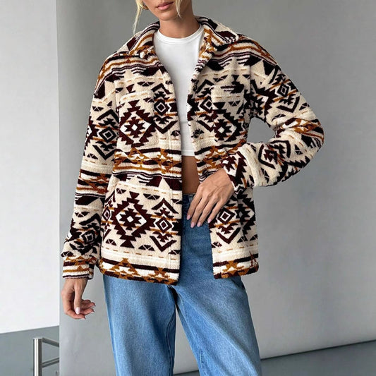 Veste PlushArt™ – Manteau Doudou Imprimé Femme