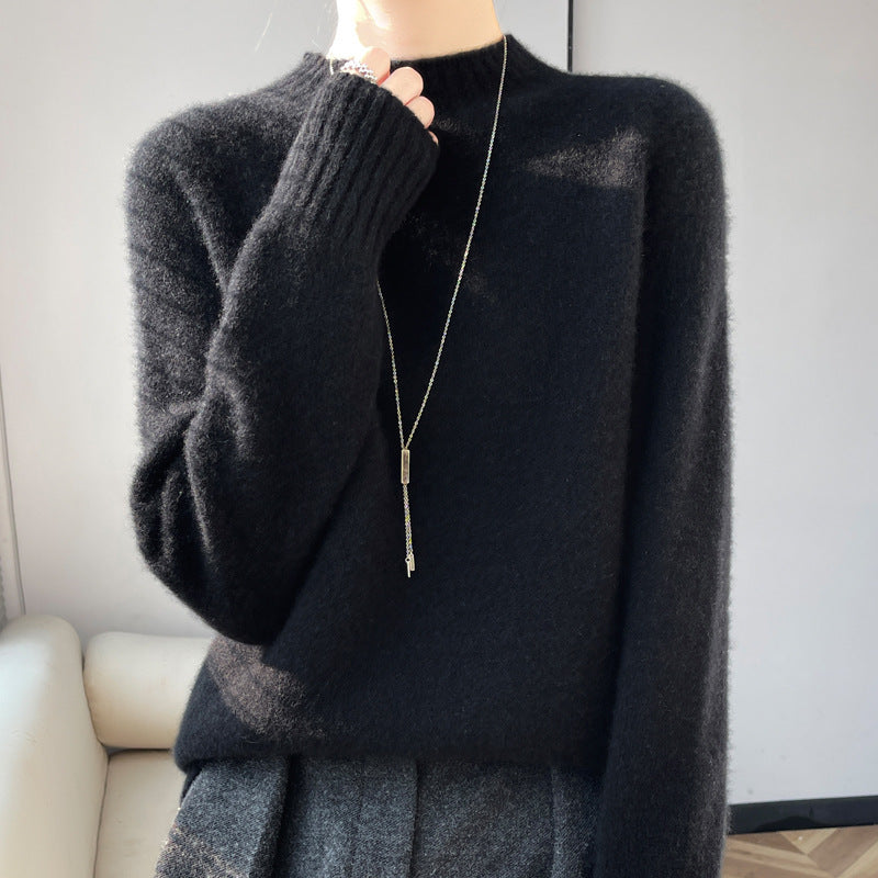 Pull ÉclatNord™ – Col Montant Douillet en Laine Tricotée