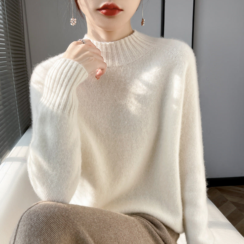 Pull ÉclatNord™ – Col Montant Douillet en Laine Tricotée