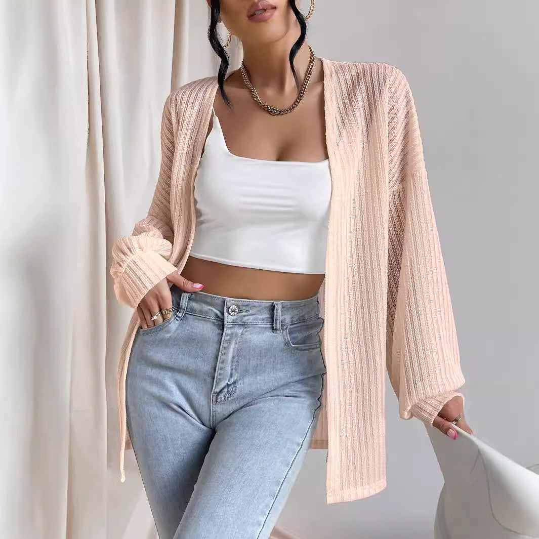 Cardigan Urbain & Chic™ – Gilet Tricot Femme Style Européen-Américain Automne