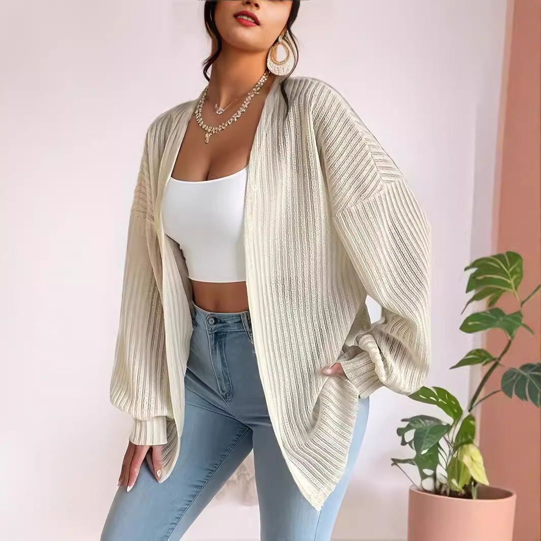 Cardigan Urbain & Chic™ – Gilet Tricot Femme Style Européen-Américain Automne