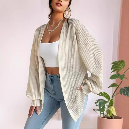 Cardigan Urbain & Chic™ – Gilet Tricot Femme Style Européen-Américain Automne
