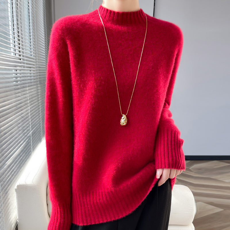 Pull ÉclatNord™ – Col Montant Douillet en Laine Tricotée