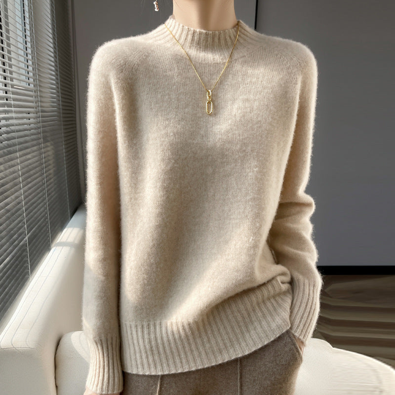 Pull ÉclatNord™ – Col Montant Douillet en Laine Tricotée