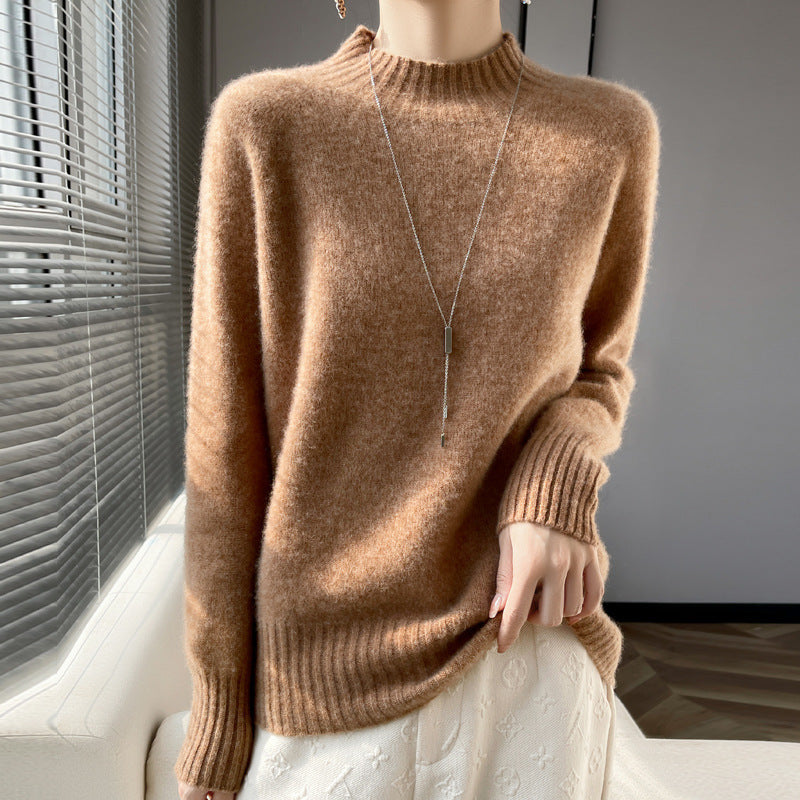 Pull ÉclatNord™ – Col Montant Douillet en Laine Tricotée