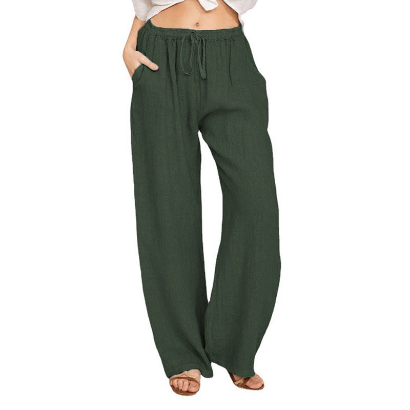 Liva™ – Pantalon Léger à Taille Élastique & Poches vert