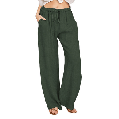 Liva™ – Pantalon Léger à Taille Élastique & Poches vert