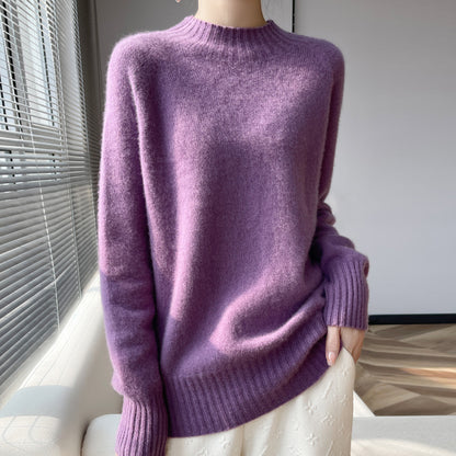 Pull ÉclatNord™ – Col Montant Douillet en Laine Tricotée