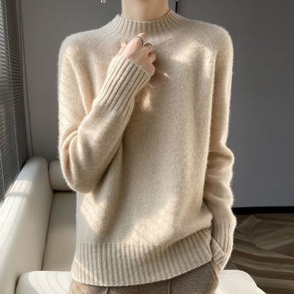Pull ÉclatNord™ – Col Montant Douillet en Laine Tricotée