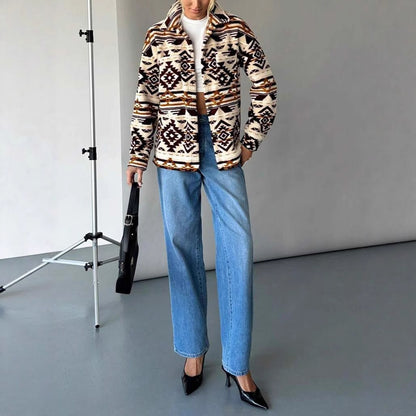 Veste PlushArt™ – Manteau Doudou Imprimé Femme
