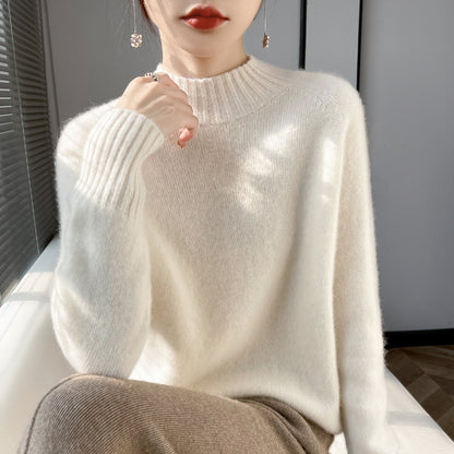 Pull ÉclatNord™ – Col Montant Douillet en Laine Tricotée
