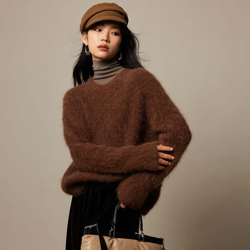 Vera™ – Maille Lâche Tricot Automne/Hiver Café fonço