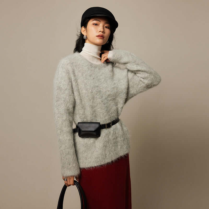 Vera™ – Maille Lâche Tricot Automne/Hiver  Gris clairo