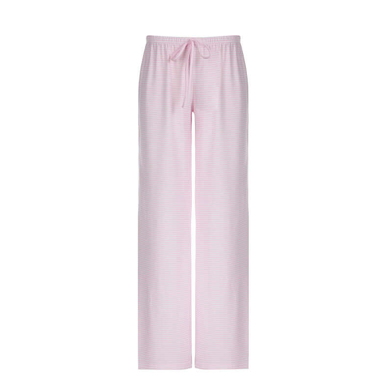 Zaraï™ – Pantalon Rayé à Lien Ajustable Rose 2