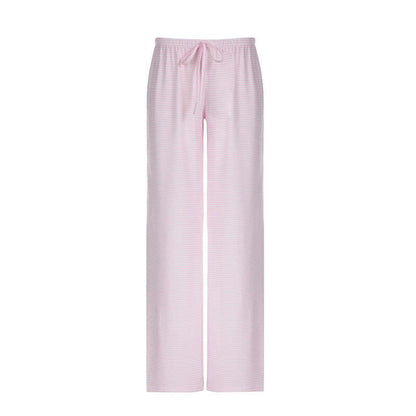 Zaraï™ – Pantalon Rayé à Lien Ajustable Rose 2